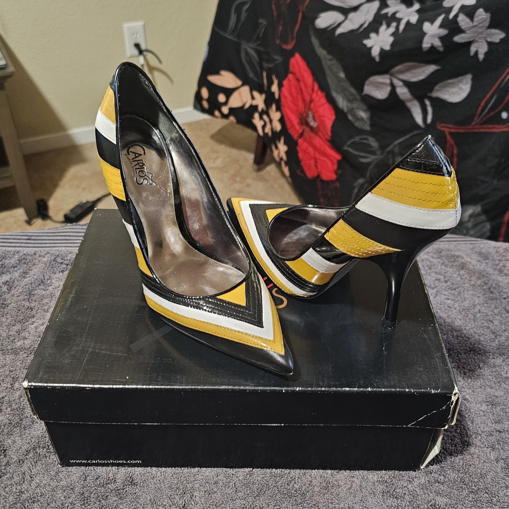 Carlos by Carlos Santana Black and Yellow Heels